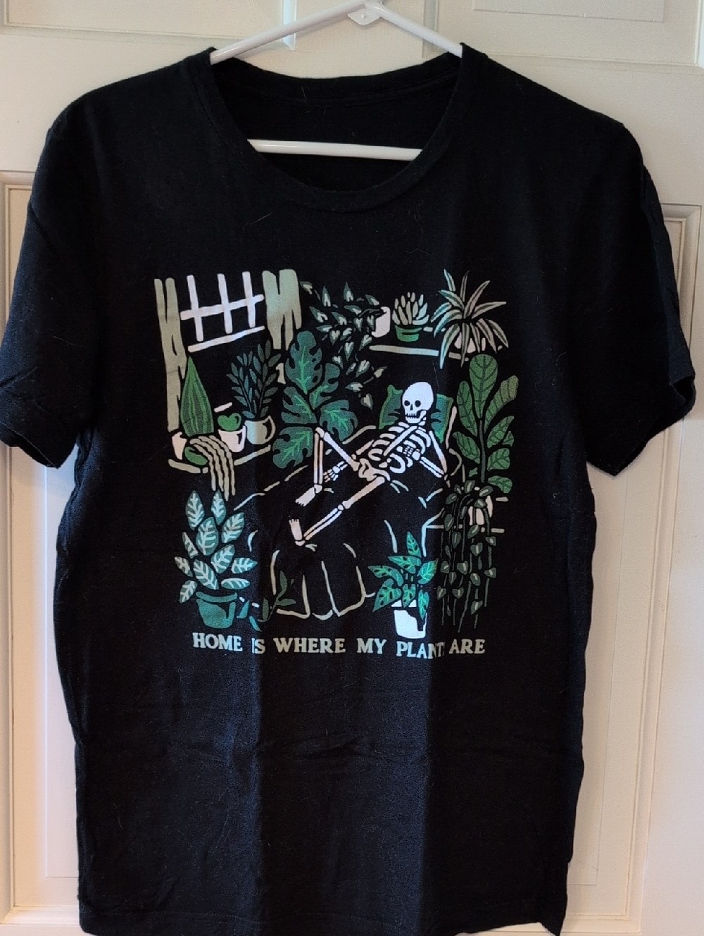 Wicked Black Graphic Tee - 'Home Is Where My Plant Are' Skeleton Plant Design - Picture 2 of 4